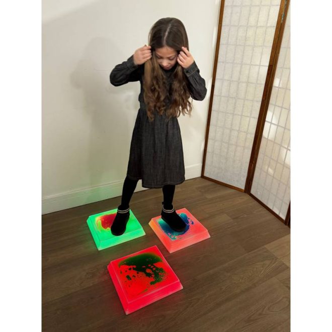 LED tekuté podlahové dlaždice 3 ks