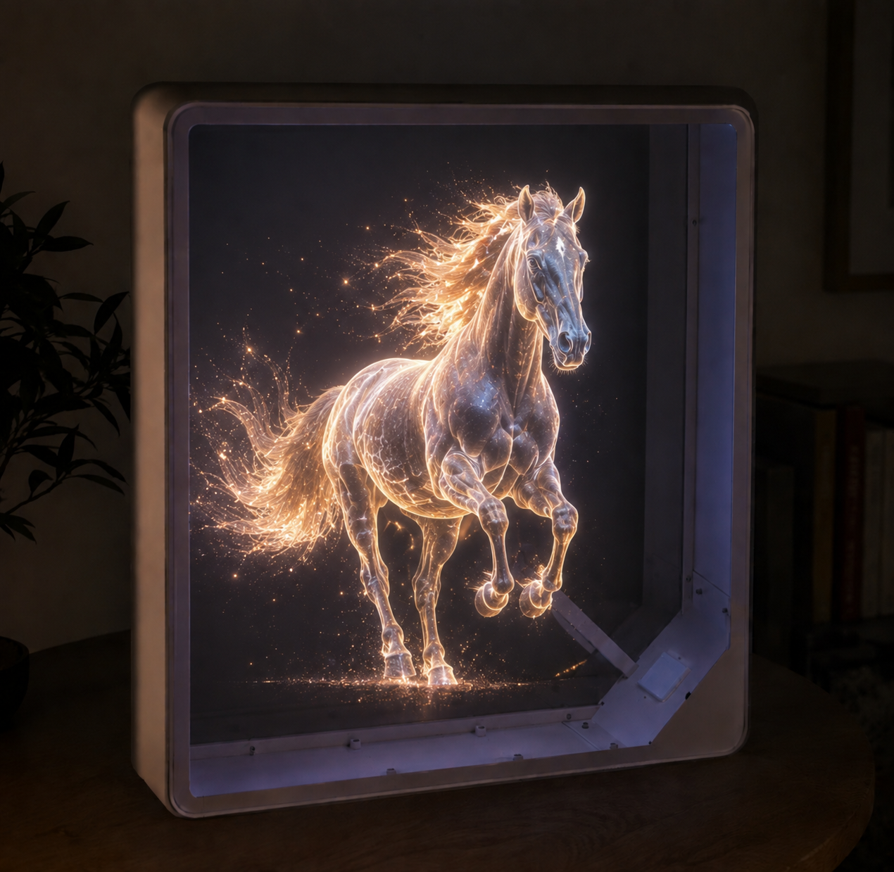 3D hologram v rámu s reproduktorem